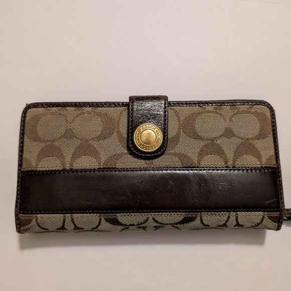 Coach Handbags - Coach Legacy Signature Wallet Brown Preloved